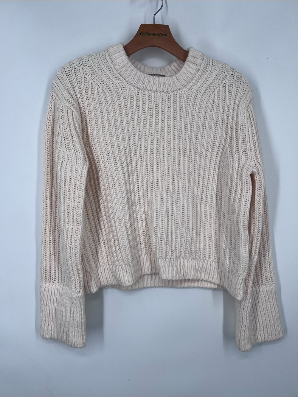 J. Crew Heritage Cotton Fisherman Crewneck Sweater Antique White CG684 - Picture 3 of 7